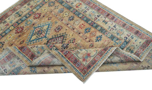 Central medallion detail of New Kazak rug from Pakistan