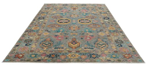 Surface texture of New Kazak rug with natural Wool and intricate pattern