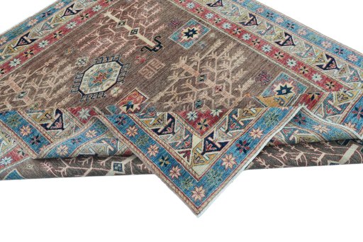 Central medallion detail of New Kazak rug from Pakistan