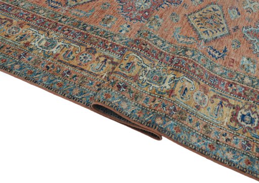 Close-up detail of New Kazak rug from Pakistan showing Wool weave