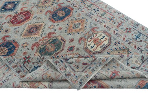 Central medallion detail of New Kazak rug from Pakistan