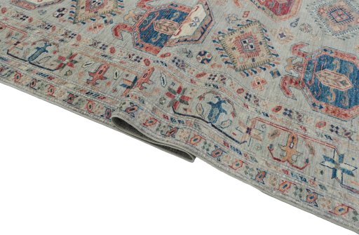 Close-up detail of New Kazak rug from Pakistan showing Wool weave