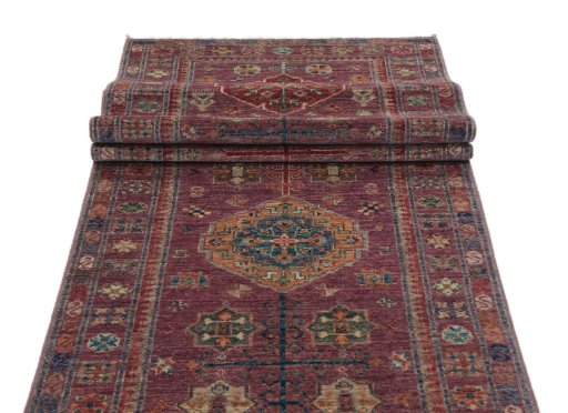 Central medallion detail of New Kazak rug from Pakistan