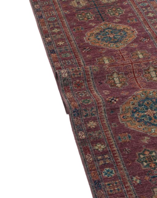 Close-up detail of New Kazak rug from Pakistan showing Wool weave