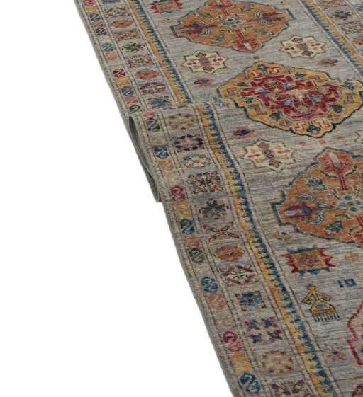 Close-up detail of New Kazak rug from Pakistan showing Wool weave