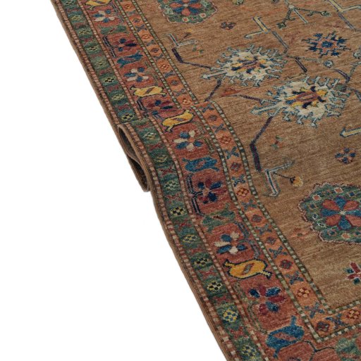 Close-up detail of New Kazak rug from Pakistan showing Wool weave