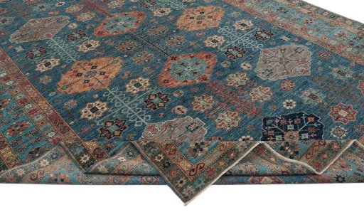 Central medallion detail of New Kazak rug from Pakistan