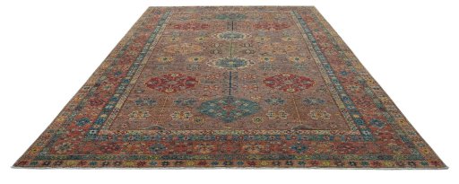 Surface texture of New Kazak rug with natural Wool and intricate pattern