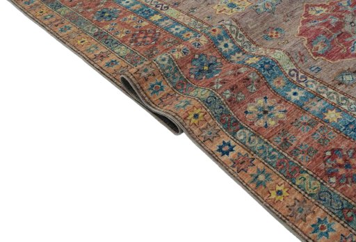 Close-up detail of New Kazak rug from Pakistan showing Wool weave