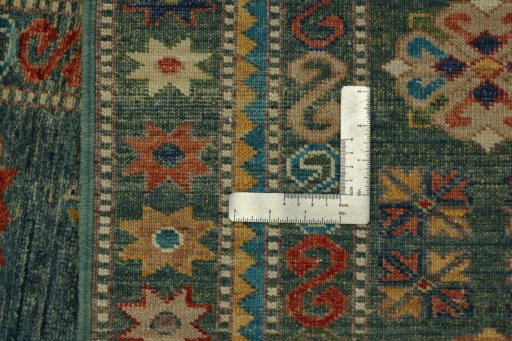 Central medallion detail of New Kazak rug from Pakistan