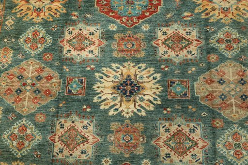 Close-up detail of New Kazak rug from Pakistan showing Wool weave