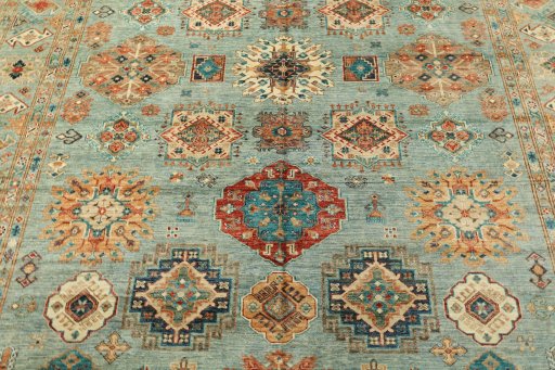 Close-up detail of New Kazak rug from Pakistan showing Wool weave
