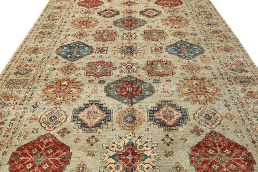 Central medallion detail of New Kazak rug from Pakistan