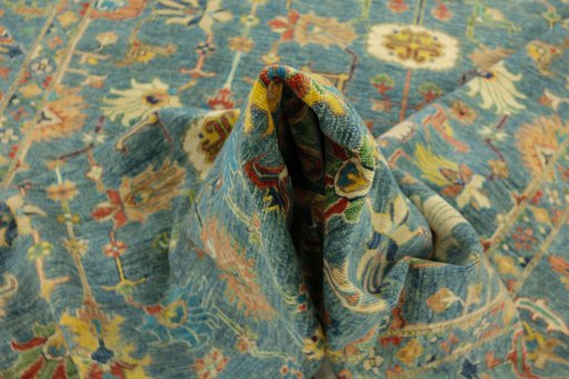 Surface texture of New Kazak rug with natural Wool and intricate pattern