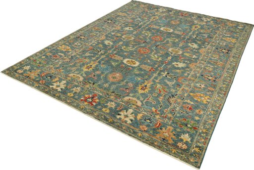 Close-up detail of New Kazak rug from Pakistan showing Wool weave