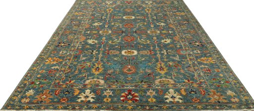 Surface texture of New Kazak rug with natural Wool and intricate pattern