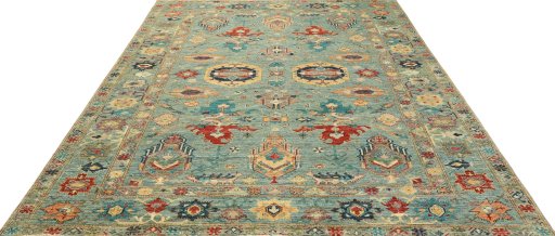 Surface texture of New Kazak rug with natural Wool and intricate pattern