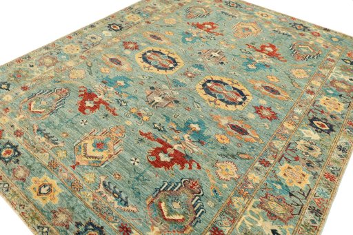 Central medallion detail of New Kazak rug from Pakistan