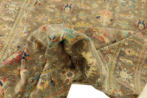 Surface texture of New Kazak rug with natural Wool and intricate pattern