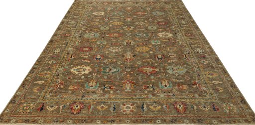 Surface texture of New Kazak rug with natural Wool and intricate pattern