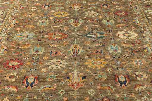 Central medallion detail of New Kazak rug from Pakistan