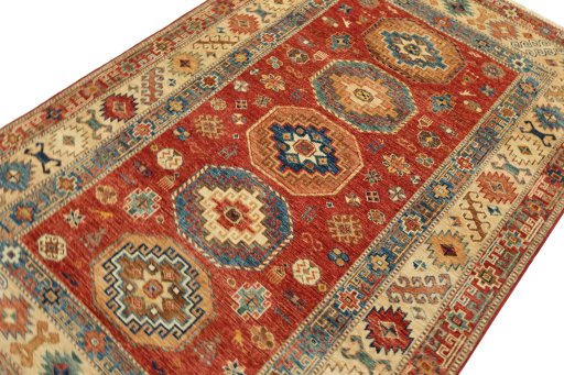 Central medallion detail of New Kazak rug from Pakistan
