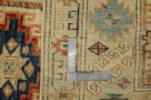 Close-up detail of New Kazak rug from Pakistan showing Wool weave