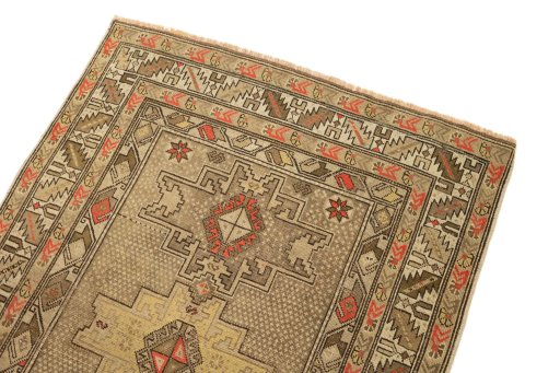 Surface texture of 1920s Shirvan rug with natural Wool and intricate pattern