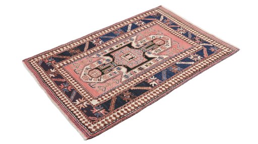 Corner detail of New Sumakh rug showing border pattern and Wool pile