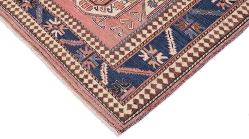 Backside of handmade New Sumakh rug showing knot structure and weave density