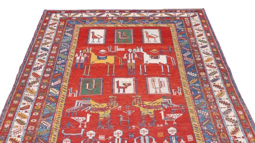 Surface texture of New Sumakh rug with natural Wool and intricate pattern