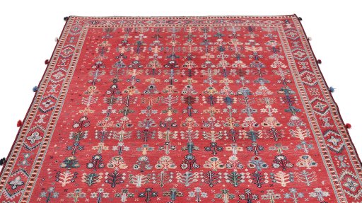 Surface texture of New Sumakh rug with natural Wool and intricate pattern