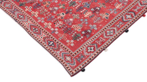 Backside of handmade New Sumakh rug showing knot structure and weave density