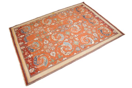 Close-up detail of 1980s Sumakh rug from Iran / Persia showing Wool weave