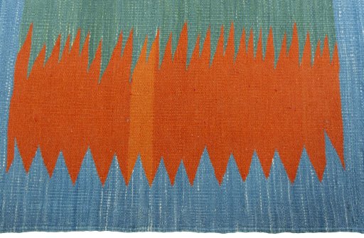 Central medallion detail of New Kilim Sofre rug from Turkey