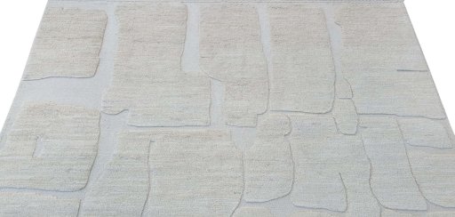 Backside of handmade New Morocco rug showing knot structure and weave density