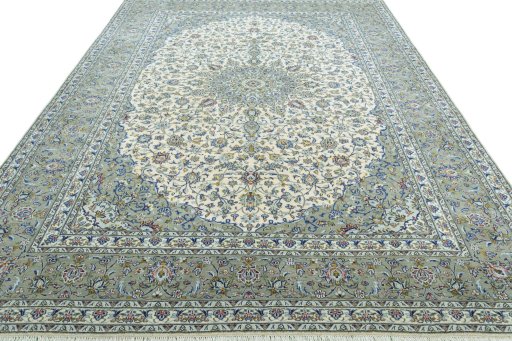Surface texture of New Kashan rug with natural Cork and intricate pattern