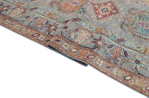 Close-up detail of New Kazak rug from Pakistan showing Wool weave