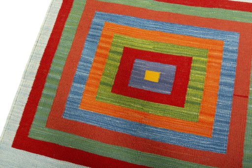 Surface texture of New Kilim Sofre rug with natural Wool and intricate pattern
