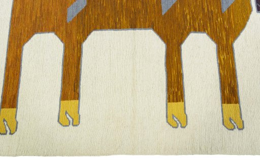 Close-up detail of New Kilim Dastan rug from Turkey showing Wool weave
