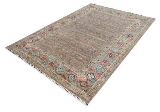 Close-up detail of New Samarkand rug from Pakistan showing Wool weave