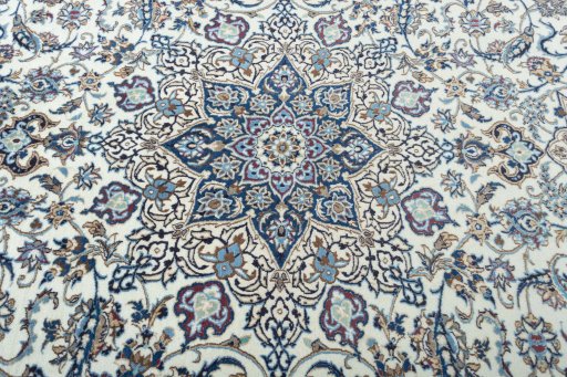 Central medallion detail of New Nain rug from Iran / Persia