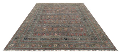 Surface texture of New Samarkand rug with natural Wool and intricate pattern