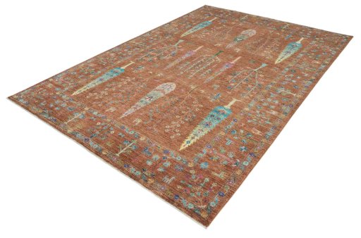 Close-up detail of New Farahan rug from Pakistan showing Wool weave