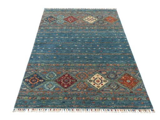 Surface texture of New Samarkand rug with natural Wool and intricate pattern