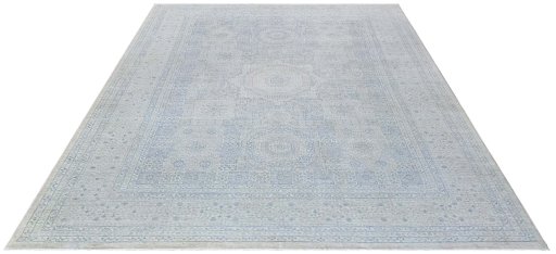 Corner detail of New Mamluk rug showing border pattern and Wool pile