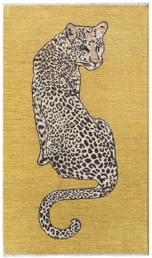 Full view of New Farahan rug from Pakistan, 186 × 111 cm in Yellow tones