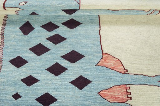 Full view of New Kilim Dastan rug from Turkey, 187 × 129 cm in Multi Color tones