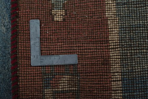 Close-up detail of 2000s Persian Gabbeh rug from Pakistan showing Wool weave