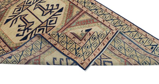 Central medallion detail of New Kazak rug from Pakistan